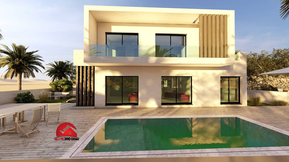 PROJET DE VILLA AVEC PISCINE À Z.U HOUMT SOUK DJERBA – RÉF P596