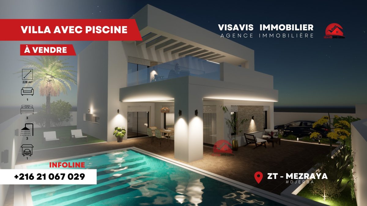 VILLA NEUVE À VENDRE À LA ZONE TOURISTIQUE MEZRAYA – RÉF V640
