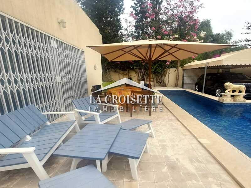 Villa plain pied meublée S+3 avec piscine à Carthage MVL1559