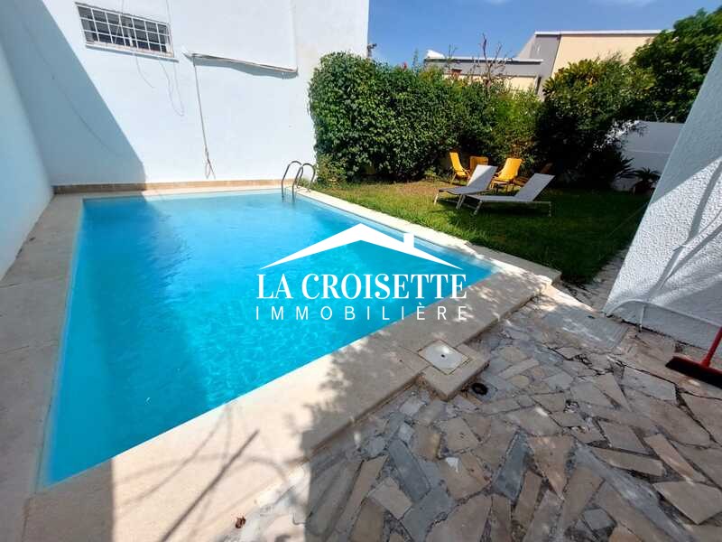 Rez-de-chaussée de villa S+3 avec piscine à Carthage MRCL028