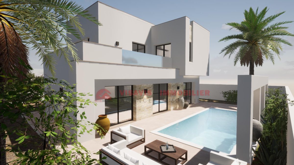 CONSTRUIRE UNE VILLA AVEC PISCINE À DJERBA EN TUNISIE ZU – RÉF P695