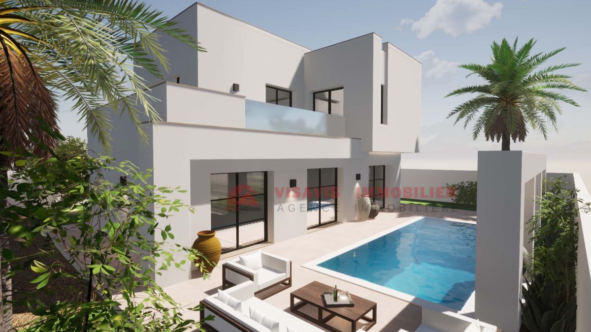 CONSTRUIRE UNE VILLA AVEC PISCINE À DJERBA EN TUNISIE ZU – RÉF P695