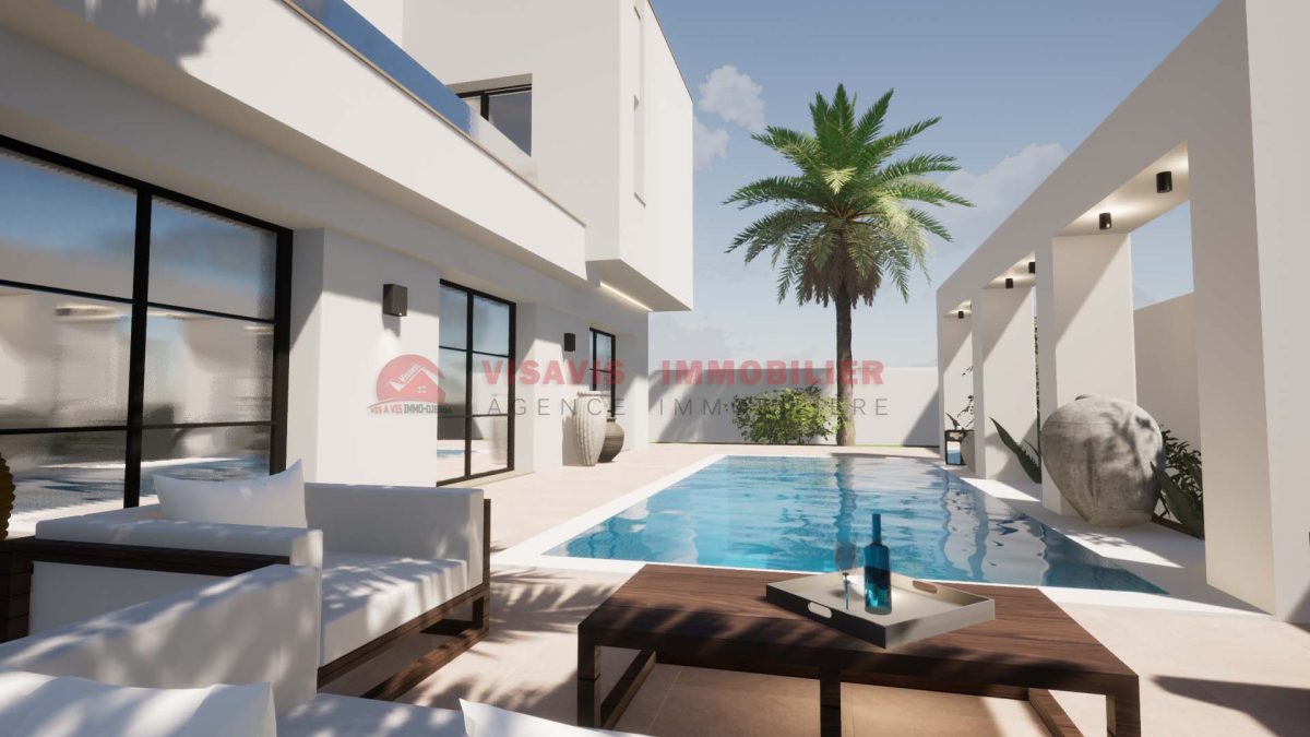 CONSTRUIRE UNE VILLA AVEC PISCINE À DJERBA EN TUNISIE ZU – RÉF P695