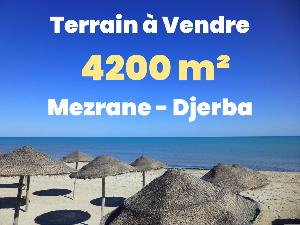 Terrain à vendre 4200 m² à Mezrane – Djerba – جربة