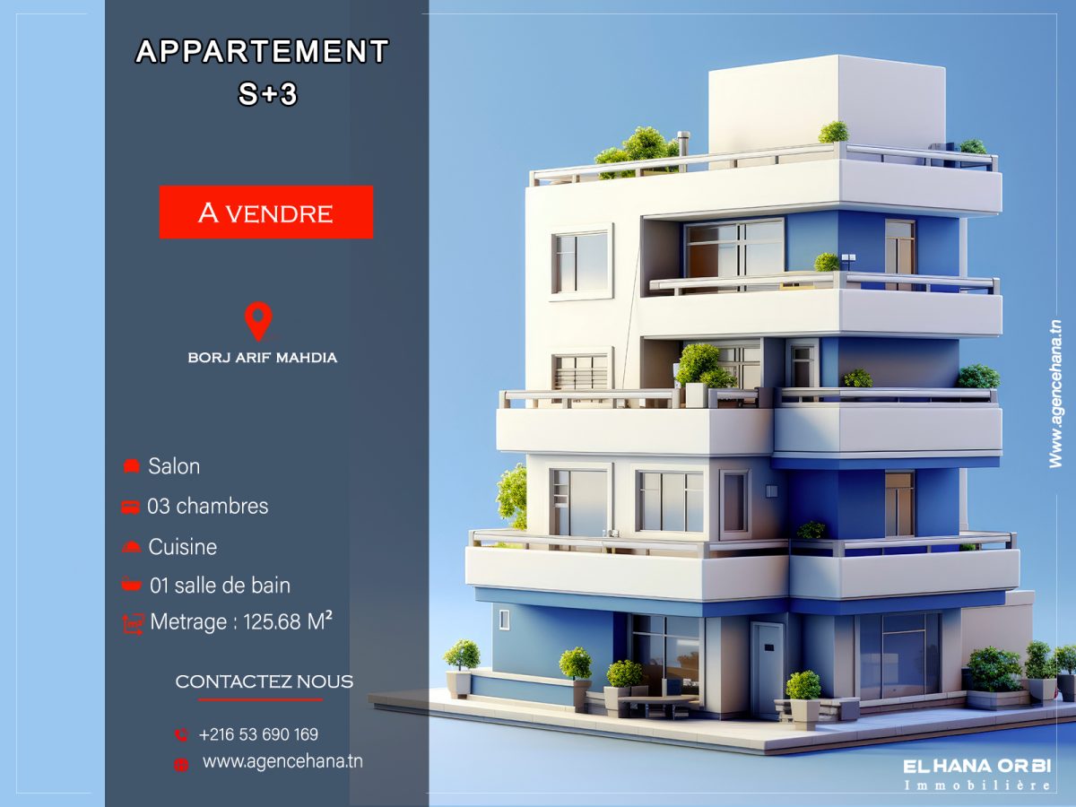 des appartements s+3 à vendre en cours de construction à bas prix à mahdia