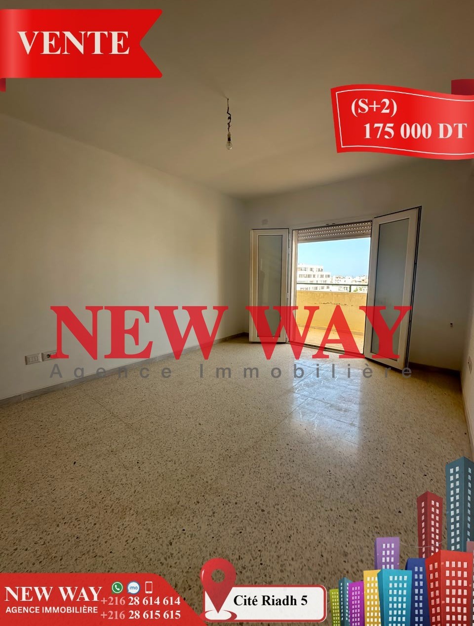 Appartement (S+2) à Cité Riadh 5