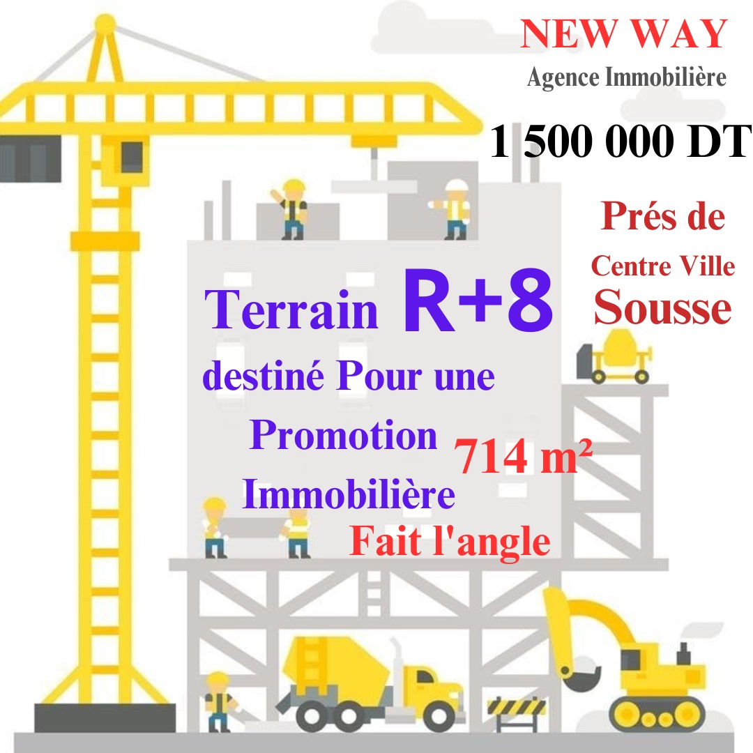 Terrain Fait l&rsquo;angle à Sousse, destiné Pour une Promotion Immobilière Prés de Centre Ville